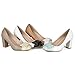 Brinley Co. Womens Bow Classic Vintage Chunky Heel Two-tone Round Toe Pumps