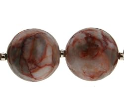 Pink Web Stone 16 Inch Choker/Necklace 16 Inch made with 18mm beads Sterling Silver