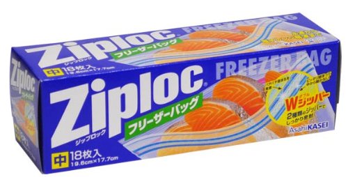 ジップロック フリーザーバッグ 中 18枚入