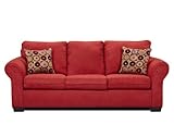 IMAGE OF Simmons Aqua Red Elegant Micro Fiber Queen Size Sofa Sleeper