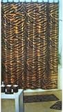 4pcs Bath Rug Set Zebra Brown Print Bathroom Rug Shower Curtain Mat / Rings