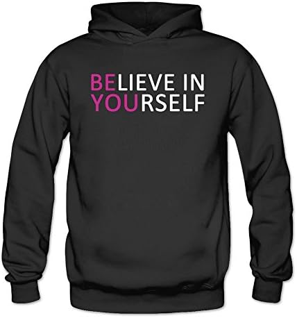 Women's Believe IN Yourself Black L Hooded Sweatshirt