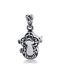 Bling Jewelry Sterling Antique Cross Poison Prayer Box Locket Pendant