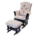 Today's Mom Madison Glider & Ottoman Set - Black/Tan