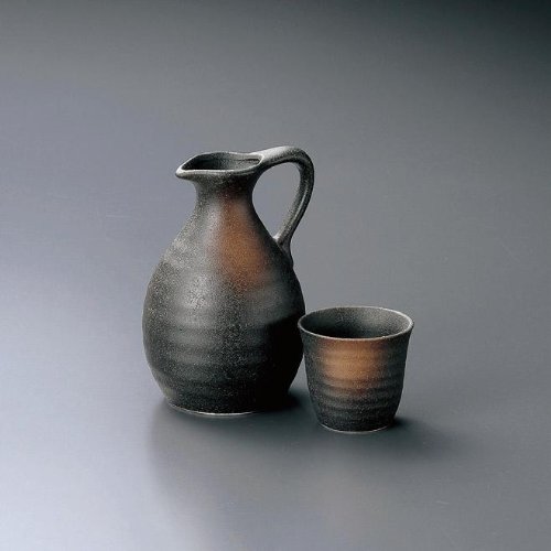 酒器　セット　徳利＆　盃　/備前風　手付き　【美濃焼】