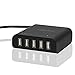 KabelDirekt 40W / 8 Amps 5 Port High Speed USB Charger with IDD Technology (Intelligent Device Detection) - Perfect for all iOS & Android devices and every other device with an USB port - black - PRO Series