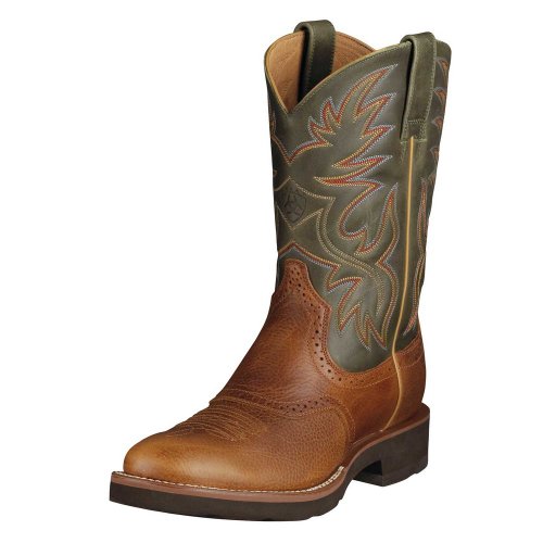 Ariat Mens Heritage Crepe Western Tan/green Leather Boot 8 D US