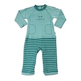 Petit Lem - Baby Boys Long Sleeve Striped Coverall, Teal 22752-18Months
