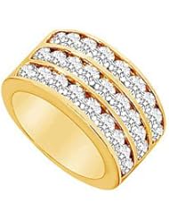 Diamond Row Ring 14K Yellow Gold - 2.50 CT Diamonds