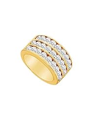 Diamond Row Ring 14K Yellow Gold - 2.50 CT Diamonds