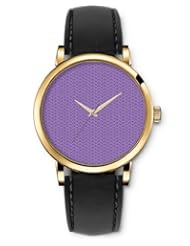 SPRAWL Aanalog Fashion Series Gold Ladies Watches of Genuine Black Leather Strap,Unique Wrist Watch for Women Girls Designed with Branches purple