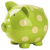 Elegant Baby Ceramic Polka Dot Piggy Bank Green