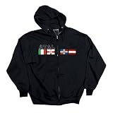 AS TALL AS LIONS - Flags - Black Zip Up Hoodie