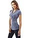 PattyBoutik Women's Shawl Collar Short Sleeve Blouse