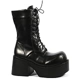 PLATOON-202, 3-1/2 Inch Blk Pu11 Eyelet P/F Calf Boot