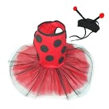 LadyBug Pet Dog Tutu Halloween Pageant Dress 2pcs Smedium