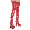 Ellie Shoes Women's 557-KRUPA 5" Lace-Up Stretch Thigh Boot with 3 Buckles, Available in 2 Colors
