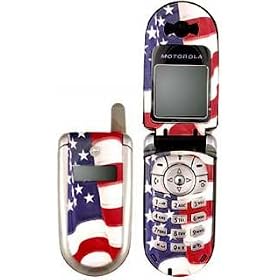 American Flag - Motorola V180 Cell Phone Protector Skin Decals - Faceplates by Motorola