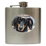 Limited Edition Violano Hip Flask Dachshund Go Troops!