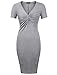 Laksmi Women's V-Neck Short Sleeve Luxury Fitting Banquet Party Midi Dress