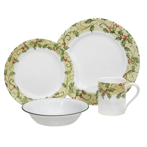 Corelle Impressions 16-Piece Dinnerware Set, Service for 4, Holly
