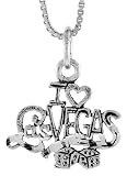 Sterling Silver I Love Las Vegas 1 (25mm) wide Talking Charm.