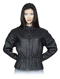 Womens Black Leather Motorcycle Jacket Coat