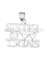 Rhodium-Plated 925 Sterling Silver Sister Of Twins Pendant