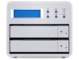 Sans Digital MobileSTOR MS2UT 2 Bay SATA to eSATA/USB 2.0 RAID 0 / RAID 1 Enclosure (Silver) - Retail