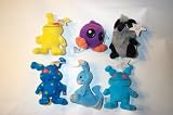 Neopet Plushies 2004 Mcdonald's - Grundo One Yellow, One Blue, One Starry, Jubjub One Purple, Blumaroo One Blue and Yurble One Shadow