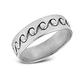 Sterling Silver Wave Pattern Wedding Band