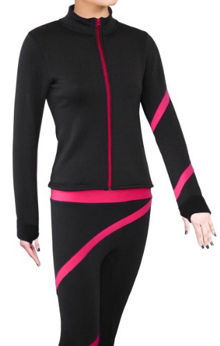 Figure Skating Polar Fleece Spiral Jacket - Fuchsia