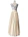 Babyonline® Sexy Lady's Deep V-neck Sequins Top Chiffon Long Prom Dress Ball Gown