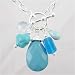 Silvertone Toggle Bracelet with Blue Beads, #11100