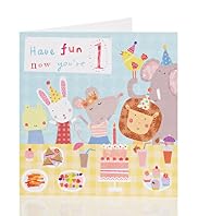Kids Animals 1st Birthday Card