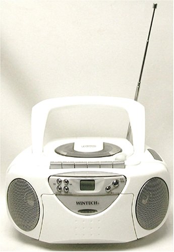 WINTECH CDラジカセ CDラジオカセットレコーダー ホワイト KC-R100W