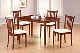 Rich Tobacco Finish 5 Piece Dining Set by Coaster Furniture