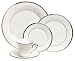 Lenox Solitaire White Platinum-Banded 5-Piece Place Setting, Service for 1