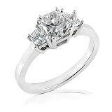 14k White Gold 1 7/8ctw Radiant 3-Stone Diamond Ring (D/SI)