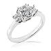 14k White Gold 1 7/8ctw Radiant 3-Stone Diamond Ring (D/SI)