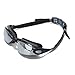 Adult Swim Goggles Mirrored Anti Fog Uv Protection Waterproof with Free Case and Ear Plugs for Swimming, Quick Adjusting Silicone Head Strap Flexible Nose Bridge Tinted Lenses Comfortable for Men Women Youth Black