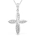 1/10ctw Diamond Cross Pendant in 14K White Gold (HI/SI)