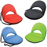 Metro Oniva Seat Portable, Collapsible Recliner w/ Shoulder Strap (Black/Silver)