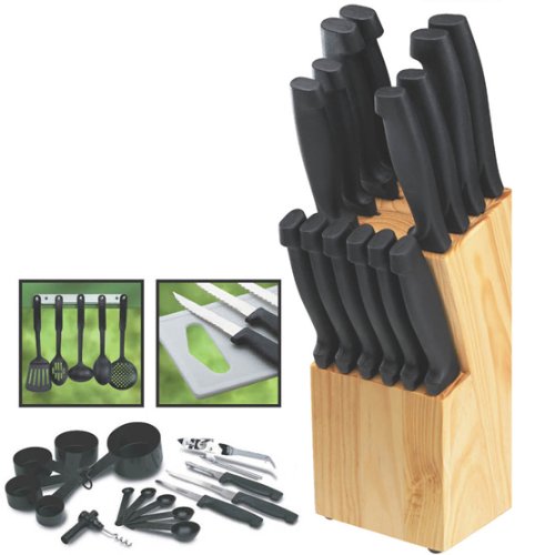 HDS Trading Knife Set 41 Piece With Block Stainless Steel Finish - HDS Trading KS10090