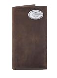 NCAA Georgia Bulldogs Light Brown Crazyhorse Leather Roper Concho Wallet, One Size
