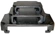 Set / 3 rectangular wooden bases, stands - black