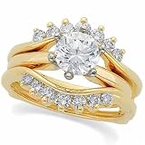 0.50 Ct.T.W. Round Brilliant Cut Diamonds, 14Kt. Yellow Gold. Diamond Ring Guard Enhancer (Center ring is NOT INCLUDED)