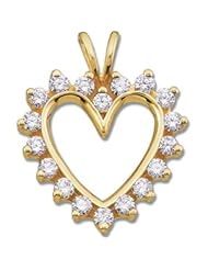 9/10 CT TW 14K White Gold Diamond Heart Pendant