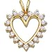 Heart Shaped Diamond Necklaces Gorgeous 14k Yellow-gold Polished Heart Shaped Pendant 9/10 CTTW Diamond Pendant