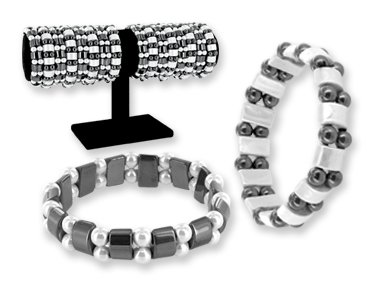 Pearlettes Magnetic Hematite & Pearl Stretch Bracelet